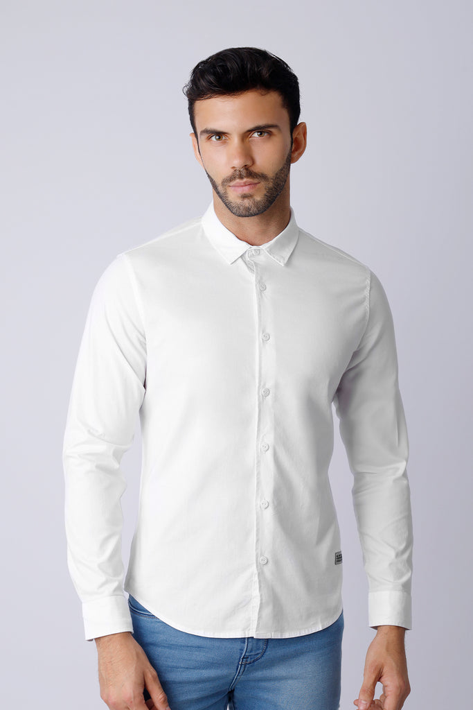 Camisa Hombre Manga Larga Blanco - 230115