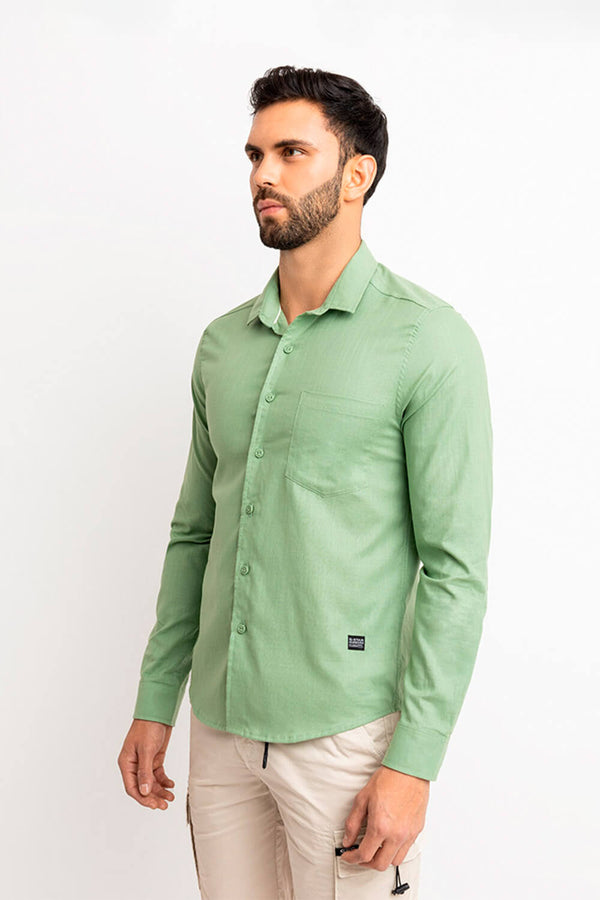 Camisa hombre verde paste